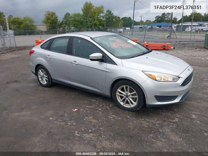 2015 Ford Focus Se VIN: 1FADP3F24FL376351 Lot: 40482226