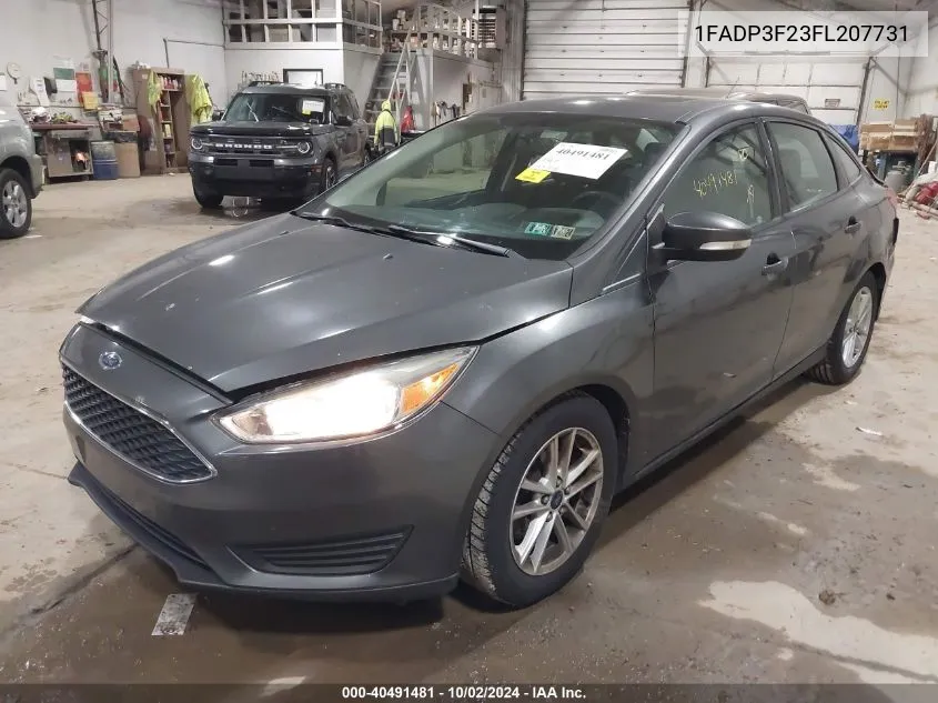 2015 Ford Focus Se VIN: 1FADP3F23FL207731 Lot: 40491481