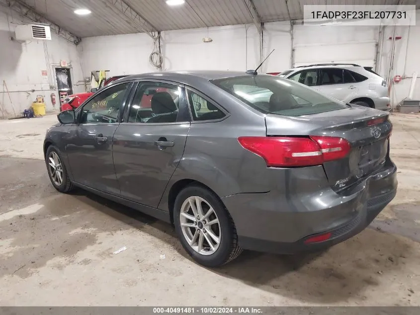 2015 Ford Focus Se VIN: 1FADP3F23FL207731 Lot: 40491481