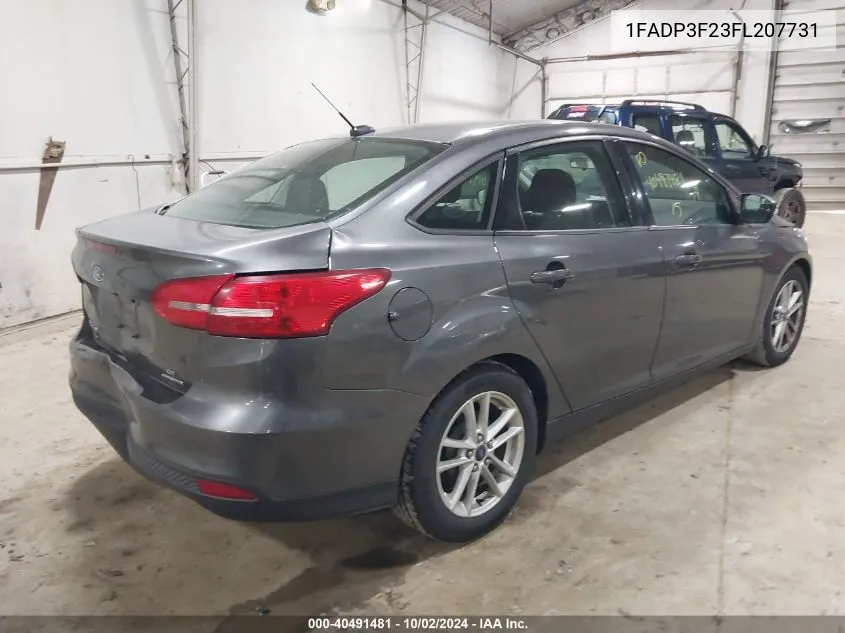 2015 Ford Focus Se VIN: 1FADP3F23FL207731 Lot: 40491481