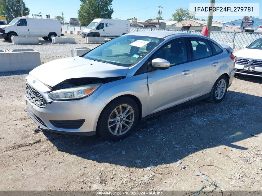 2015 Ford Focus Se VIN: 1FADP3F24FL279781 Lot: 40493125