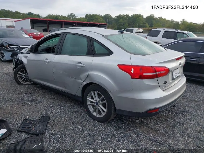 2015 Ford Focus Se VIN: 1FADP3F23FL344460 Lot: 40495861