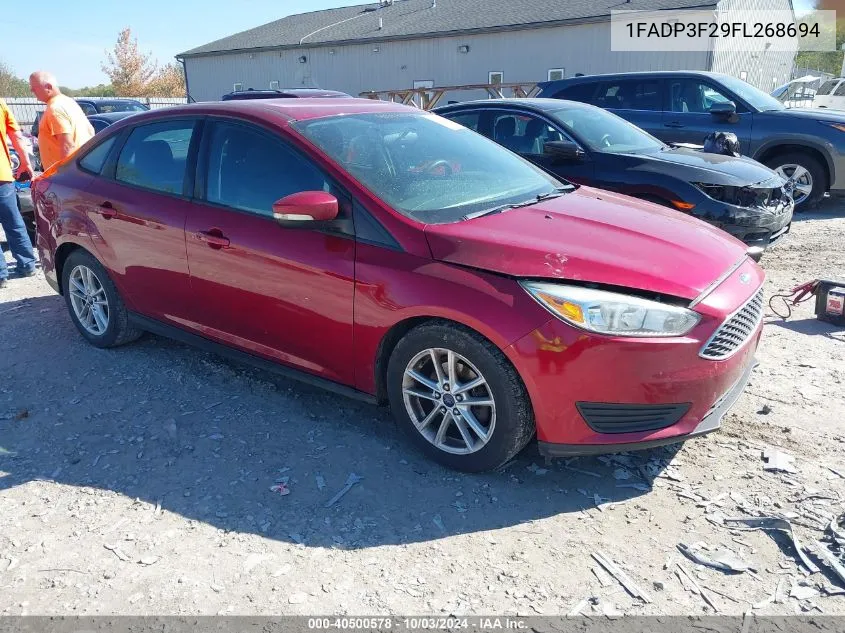 2015 Ford Focus Se VIN: 1FADP3F29FL268694 Lot: 40500578