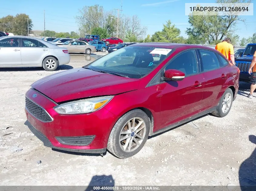 2015 Ford Focus Se VIN: 1FADP3F29FL268694 Lot: 40500578