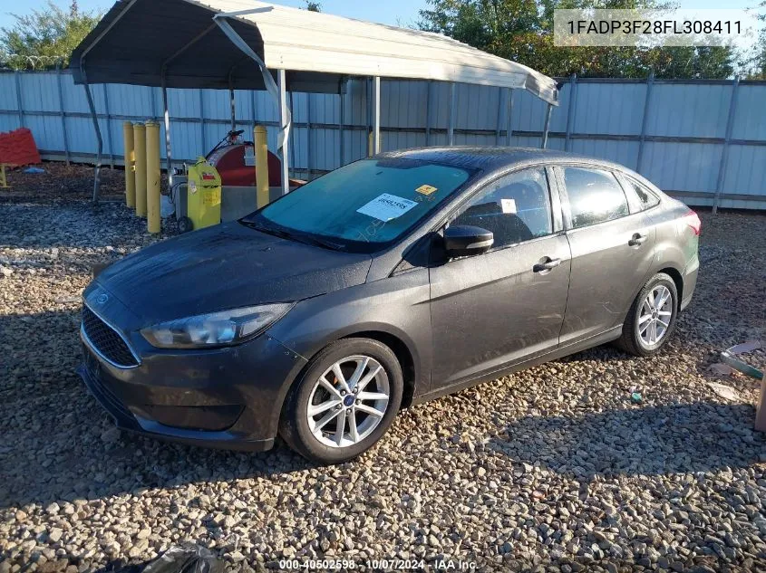 2015 Ford Focus Se VIN: 1FADP3F28FL308411 Lot: 40502598