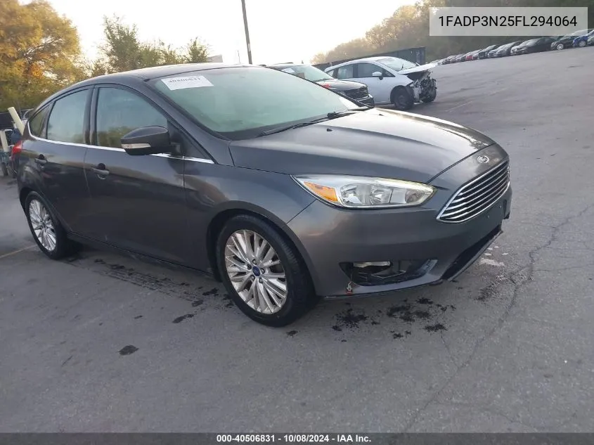 2015 Ford Focus Titanium VIN: 1FADP3N25FL294064 Lot: 40506831