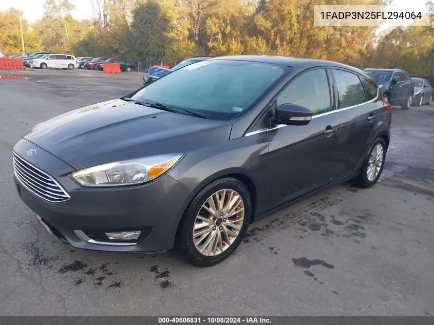 2015 Ford Focus Titanium VIN: 1FADP3N25FL294064 Lot: 40506831