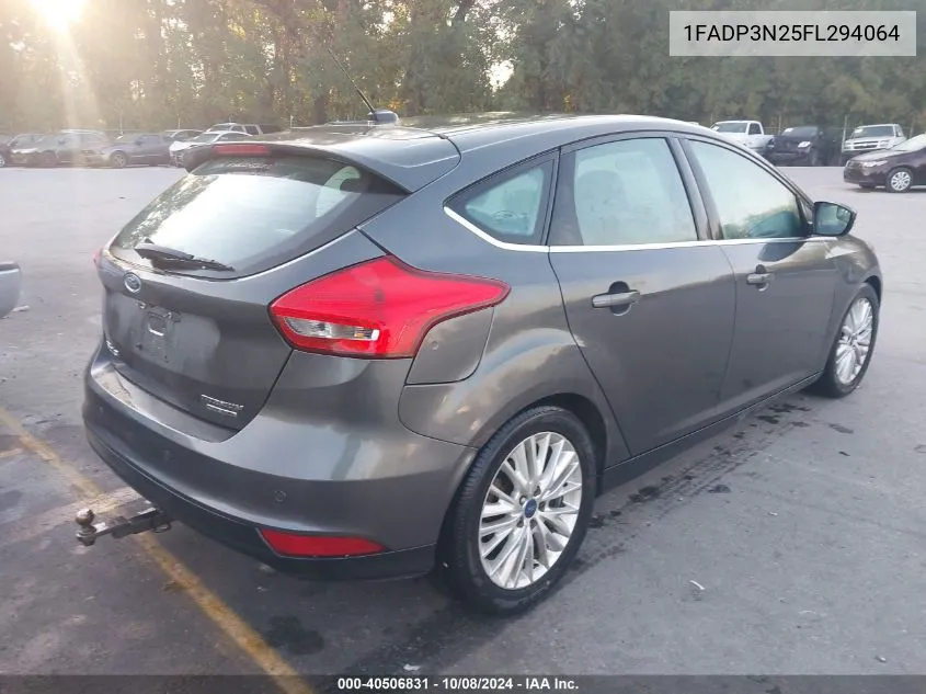 2015 Ford Focus Titanium VIN: 1FADP3N25FL294064 Lot: 40506831