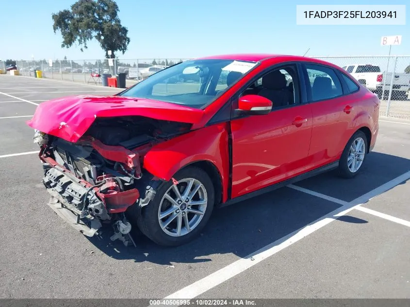 2015 Ford Focus Se VIN: 1FADP3F25FL203941 Lot: 40506995