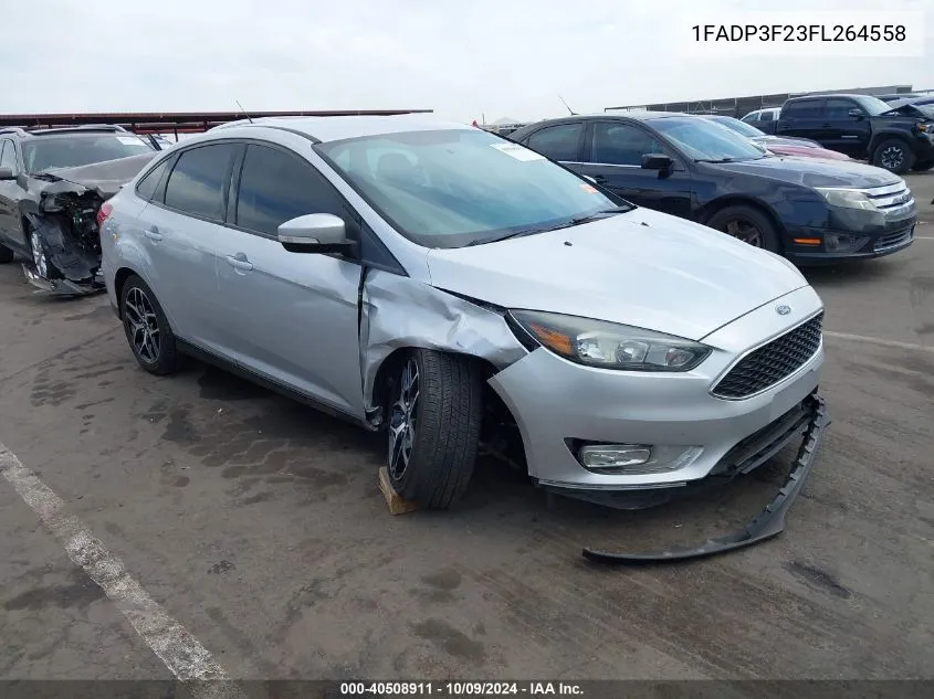 2015 Ford Focus Se VIN: 1FADP3F23FL264558 Lot: 40508911