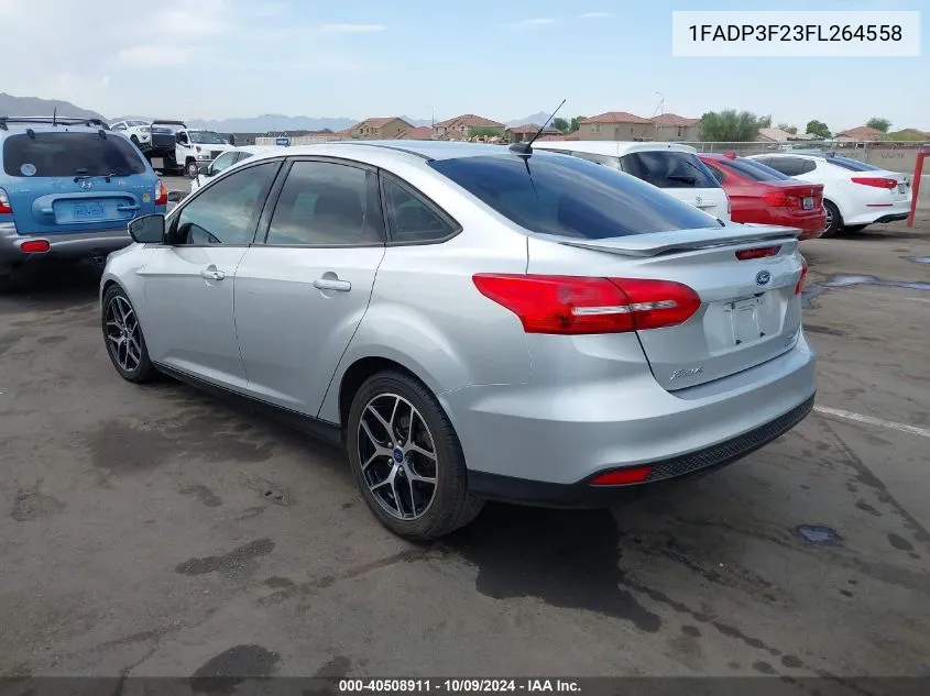 2015 Ford Focus Se VIN: 1FADP3F23FL264558 Lot: 40508911