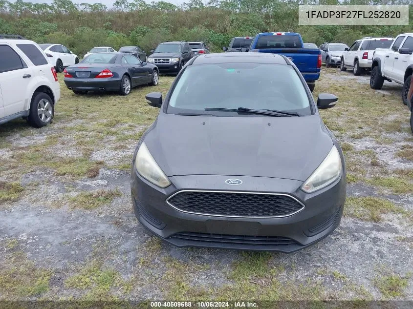 2015 Ford Focus Se VIN: 1FADP3F27FL252820 Lot: 40509688