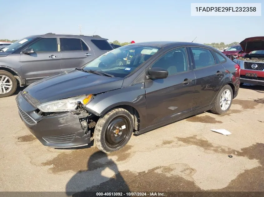 2015 Ford Focus S VIN: 1FADP3E29FL232358 Lot: 40513092