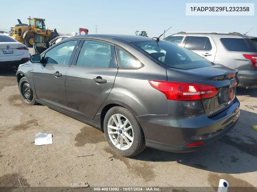 2015 Ford Focus S VIN: 1FADP3E29FL232358 Lot: 40513092