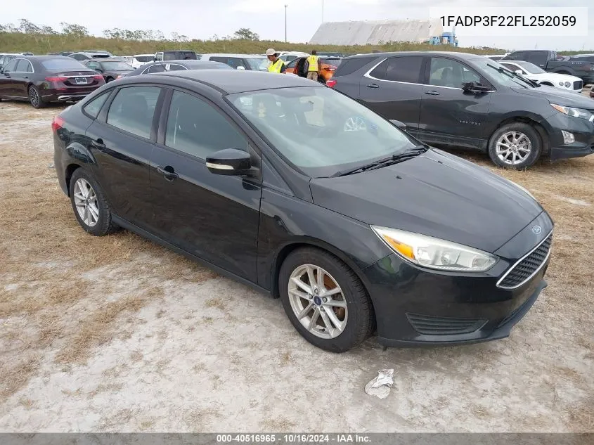 2015 Ford Focus Se VIN: 1FADP3F22FL252059 Lot: 40516965