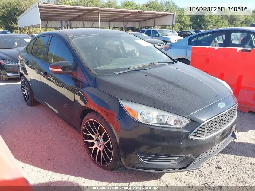 2015 Ford Focus Se VIN: 1FADP3F26FL340516 Lot: 40517448