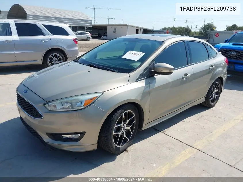 2015 Ford Focus Se VIN: 1FADP3F25FL209738 Lot: 40538034