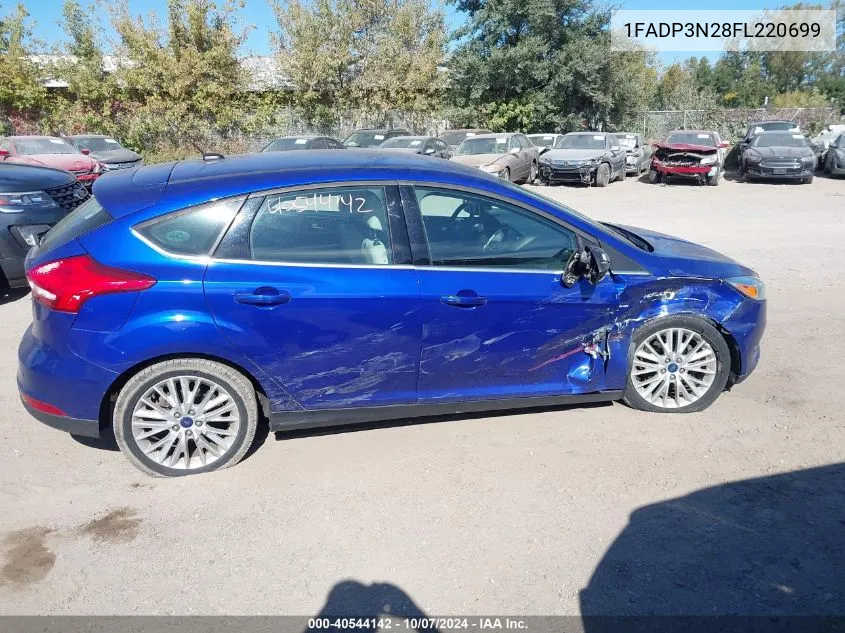 2015 Ford Focus Titanium VIN: 1FADP3N28FL220699 Lot: 40544142