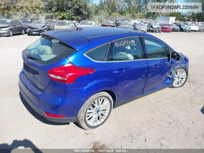 2015 Ford Focus Titanium VIN: 1FADP3N28FL220699 Lot: 40544142