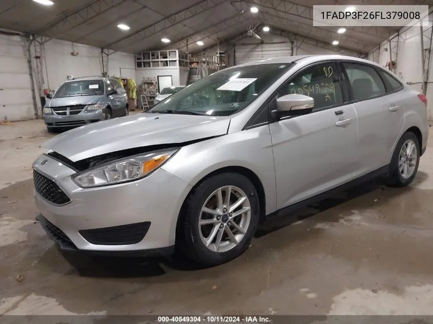 2015 Ford Focus Se VIN: 1FADP3F26FL379008 Lot: 40549304