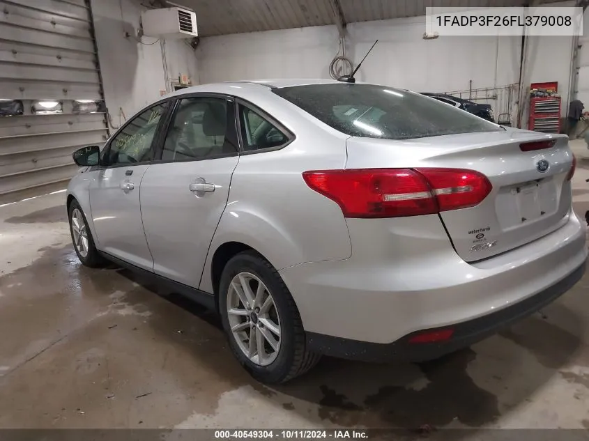 2015 Ford Focus Se VIN: 1FADP3F26FL379008 Lot: 40549304