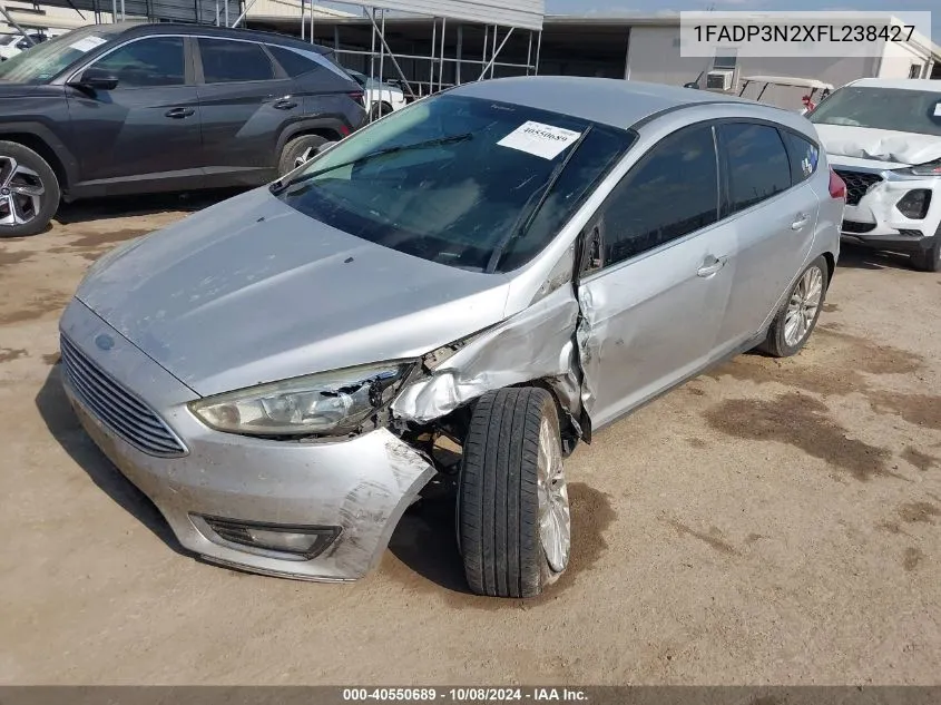 2015 Ford Focus Titanium VIN: 1FADP3N2XFL238427 Lot: 40550689