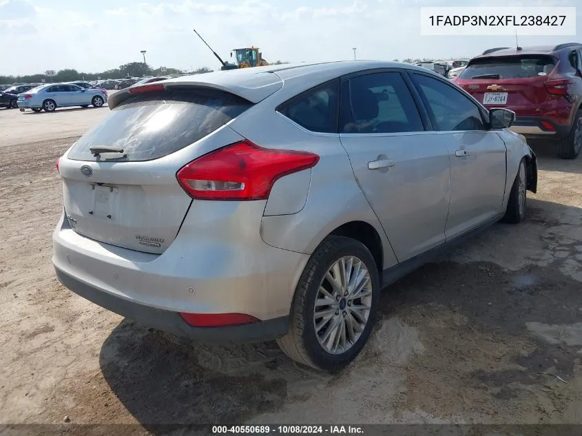 2015 Ford Focus Titanium VIN: 1FADP3N2XFL238427 Lot: 40550689