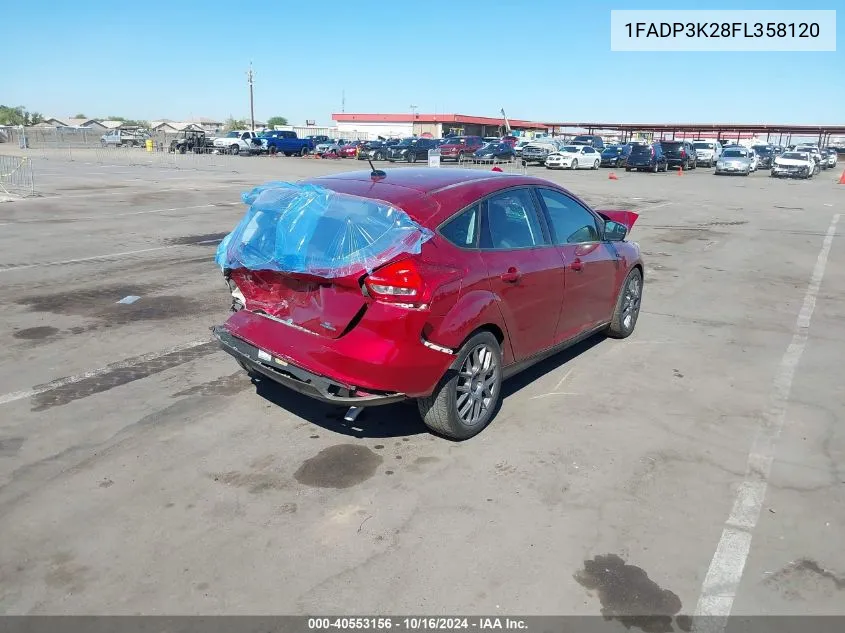 2015 Ford Focus Se VIN: 1FADP3K28FL358120 Lot: 40553156