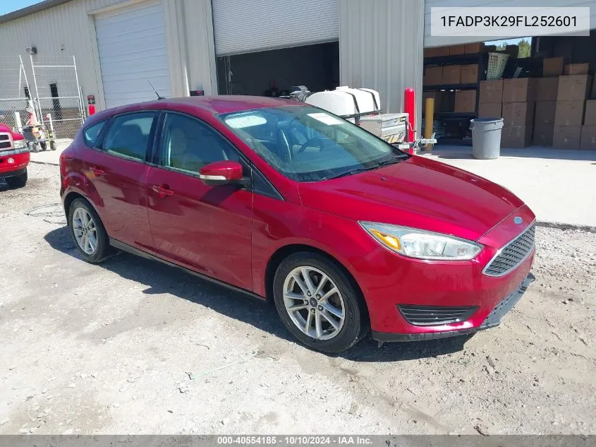 2015 Ford Focus Se VIN: 1FADP3K29FL252601 Lot: 40554185