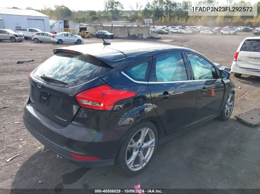 2015 Ford Focus Titanium VIN: 1FADP3N23FL292572 Lot: 40556029