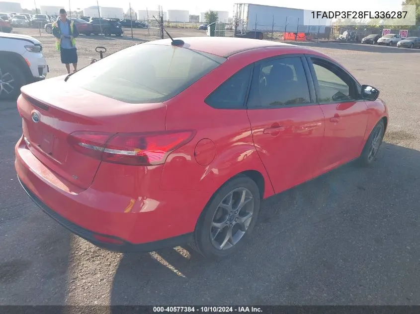 2015 Ford Focus Se VIN: 1FADP3F28FL336287 Lot: 40577384