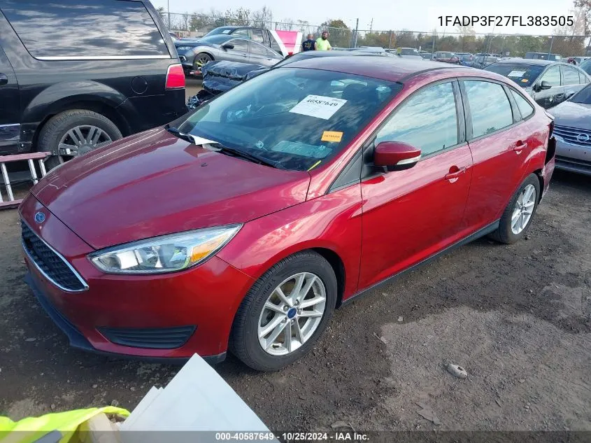 2015 Ford Focus Se VIN: 1FADP3F27FL383505 Lot: 40587649