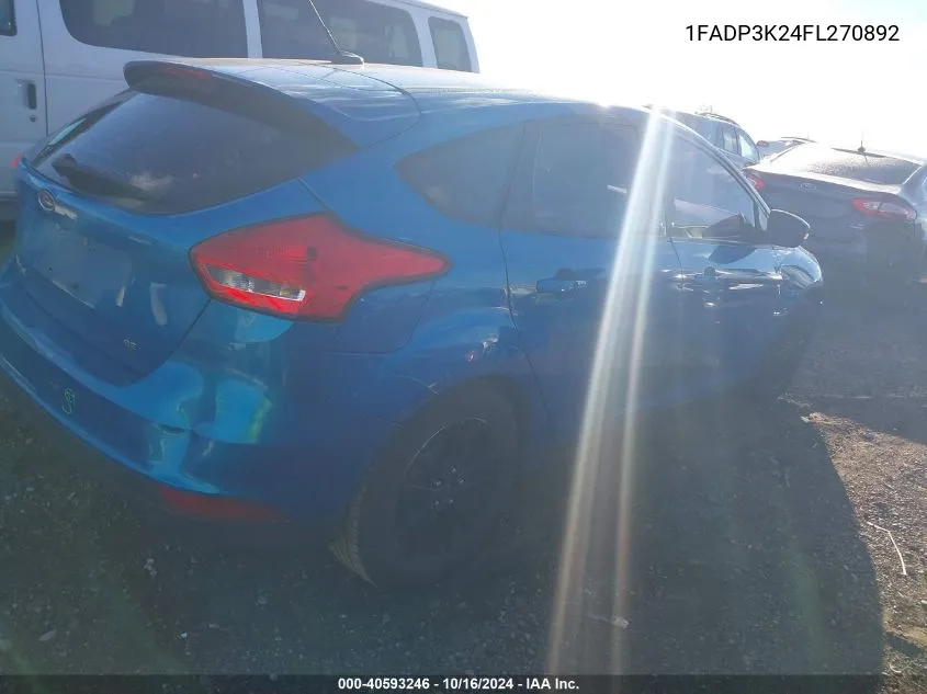 1FADP3K24FL270892 2015 Ford Focus Se