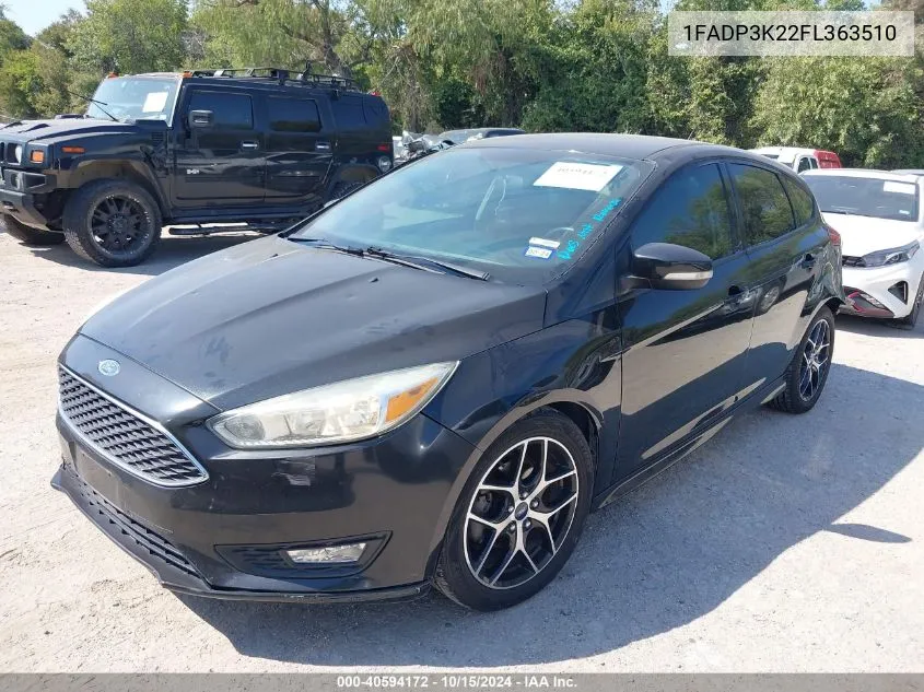 2015 Ford Focus Se VIN: 1FADP3K22FL363510 Lot: 40594172