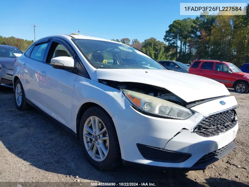 2015 Ford Focus Se VIN: 1FADP3F26FL227584 Lot: 40596690