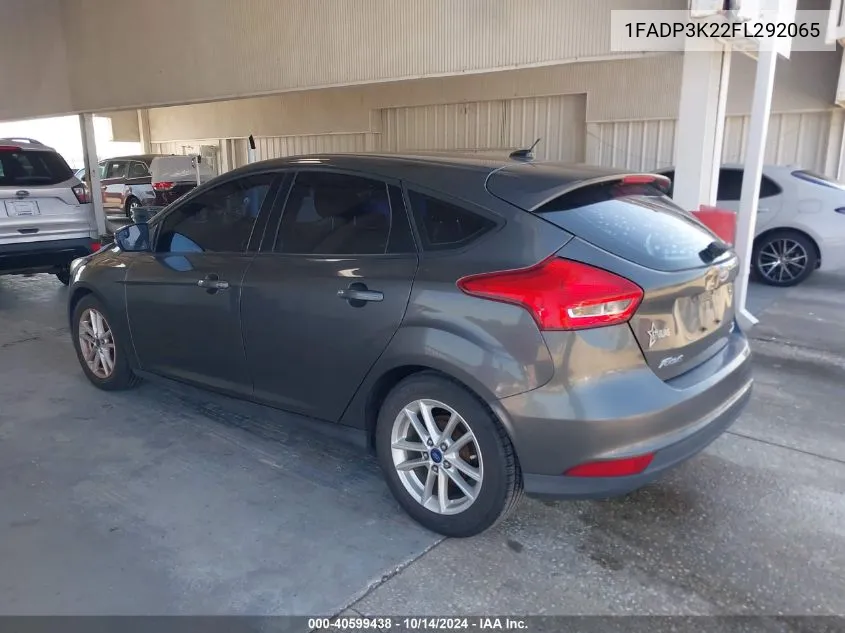 2015 Ford Focus Se VIN: 1FADP3K22FL292065 Lot: 40599438