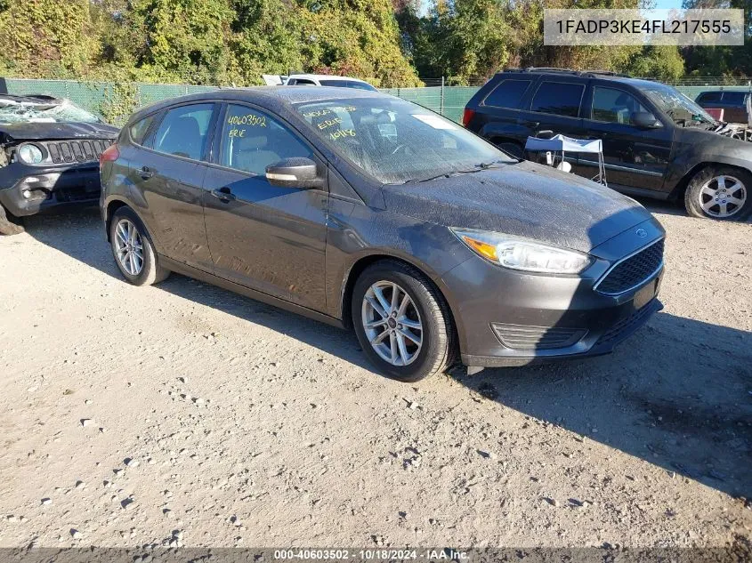 2015 Ford Focus Se VIN: 1FADP3KE4FL217555 Lot: 40603502