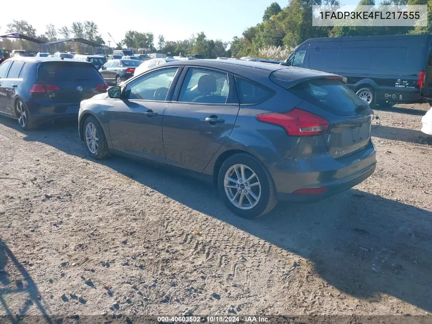 2015 Ford Focus Se VIN: 1FADP3KE4FL217555 Lot: 40603502