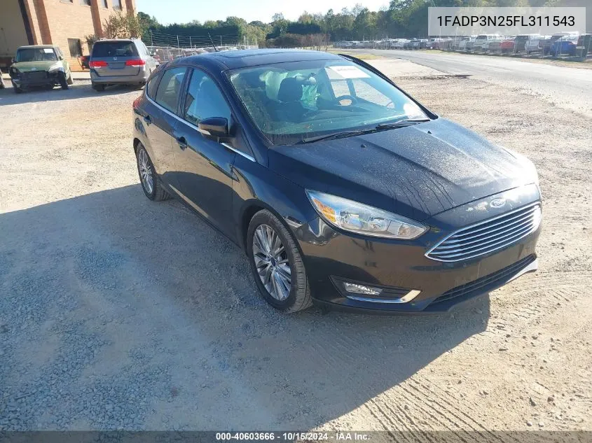 2015 Ford Focus Titanium VIN: 1FADP3N25FL311543 Lot: 40603666