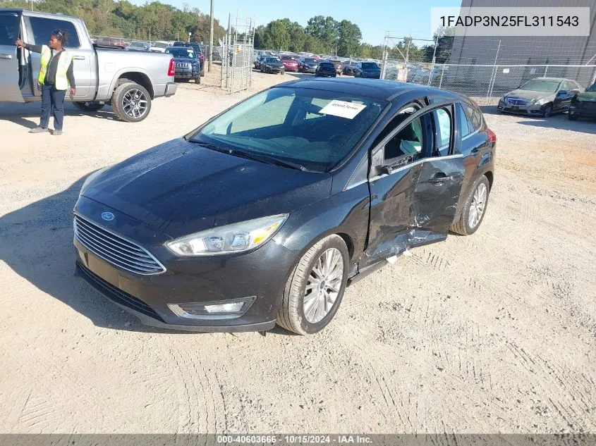 2015 Ford Focus Titanium VIN: 1FADP3N25FL311543 Lot: 40603666