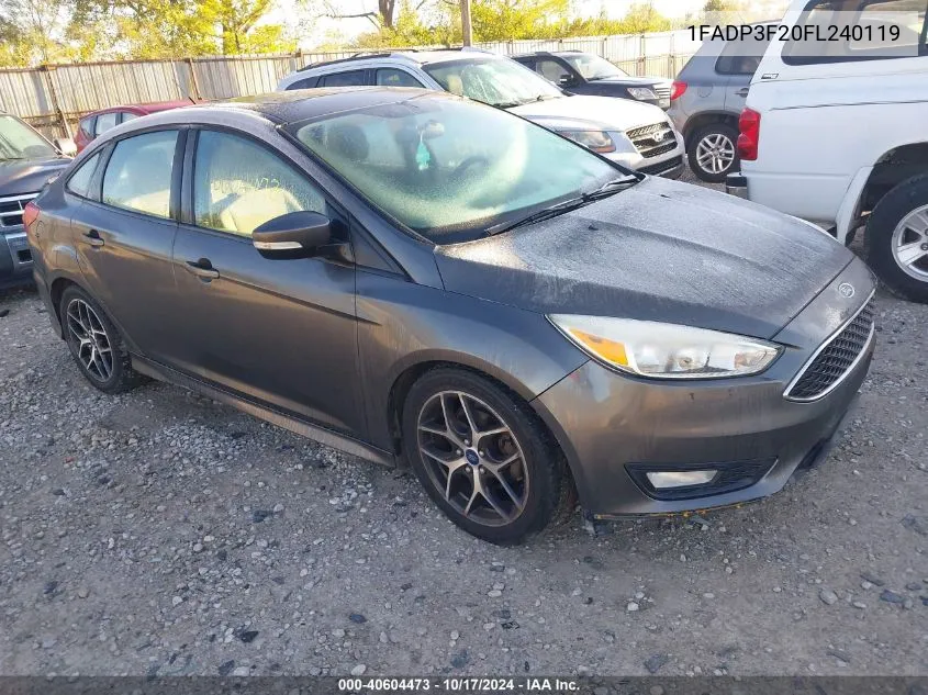 2015 Ford Focus Se VIN: 1FADP3F20FL240119 Lot: 40604473