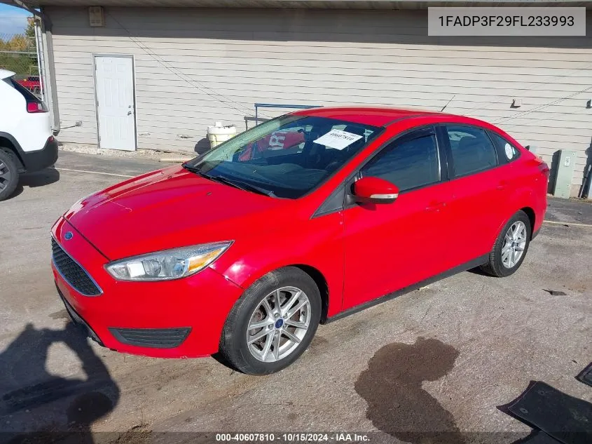 2015 Ford Focus Se VIN: 1FADP3F29FL233993 Lot: 40607810