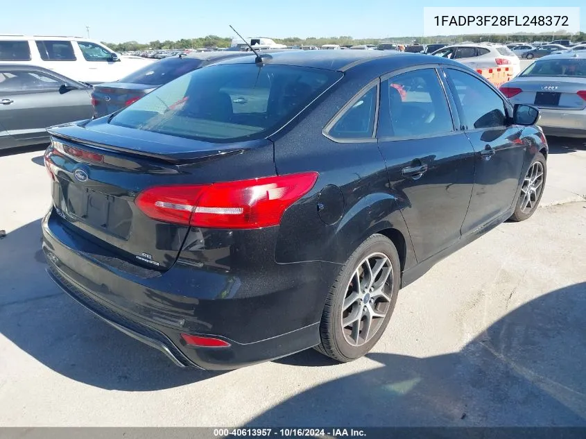 2015 Ford Focus Se VIN: 1FADP3F28FL248372 Lot: 40613957