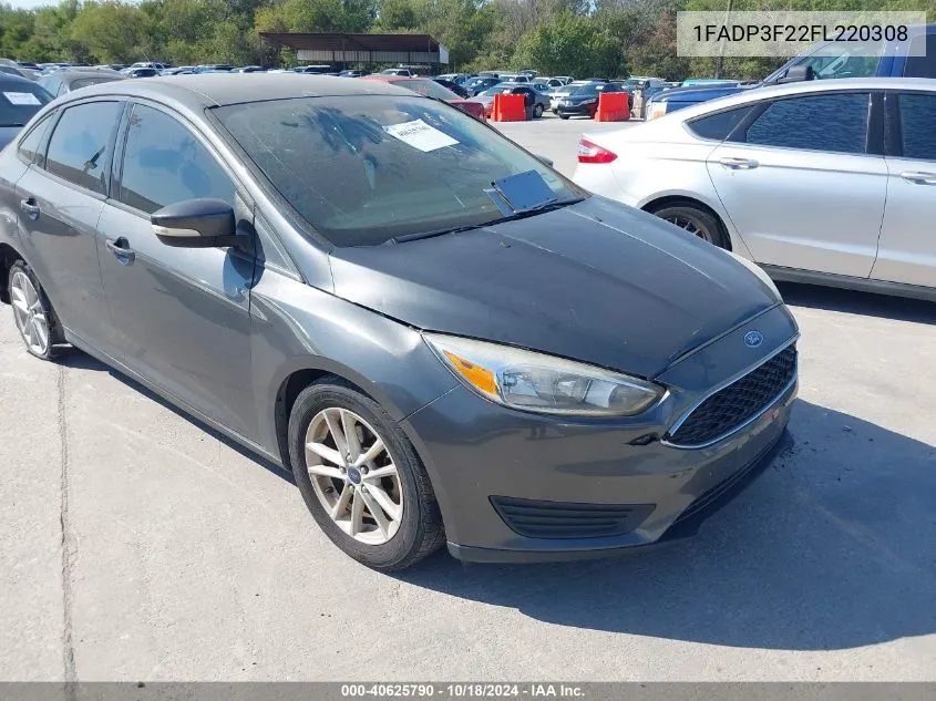 2015 Ford Focus Se VIN: 1FADP3F22FL220308 Lot: 40625790