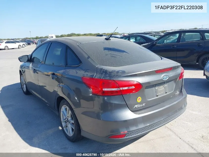 2015 Ford Focus Se VIN: 1FADP3F22FL220308 Lot: 40625790