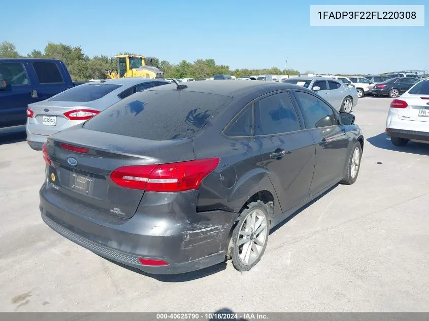 2015 Ford Focus Se VIN: 1FADP3F22FL220308 Lot: 40625790