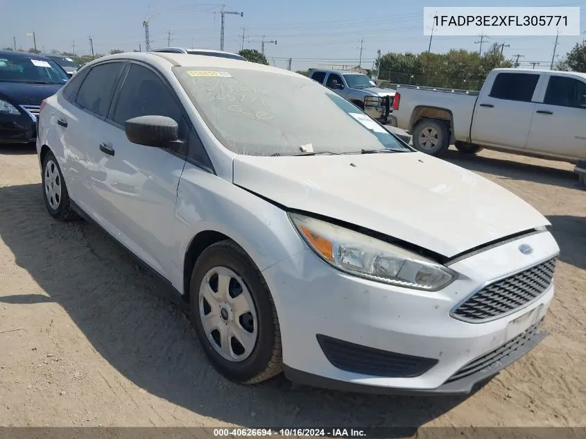 2015 Ford Focus S VIN: 1FADP3E2XFL305771 Lot: 40626694