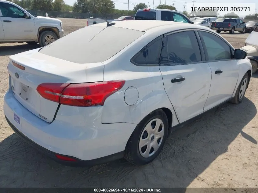 2015 Ford Focus S VIN: 1FADP3E2XFL305771 Lot: 40626694