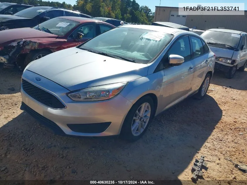 2015 Ford Focus Se VIN: 1FADP3F21FL353741 Lot: 40630235