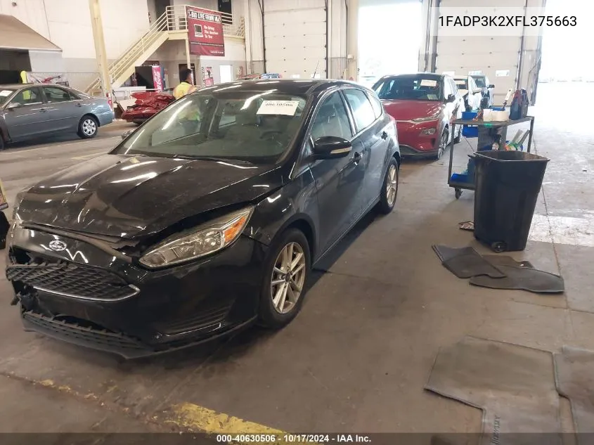 2015 Ford Focus Se VIN: 1FADP3K2XFL375663 Lot: 40630506